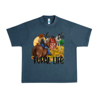 Midnight Navy livin the rural life Urban Heavy Tee - MaliasSmallBusiness