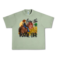 Oil Green livin the rural life Urban Heavy Tee - MaliasSmallBusiness