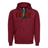 Burgundy lightning bolt babe Zipper Hoodie - Jasminsmagicworld
