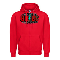 Red lightning bolt babe Zipper Hoodie - Jasminsmagicworld