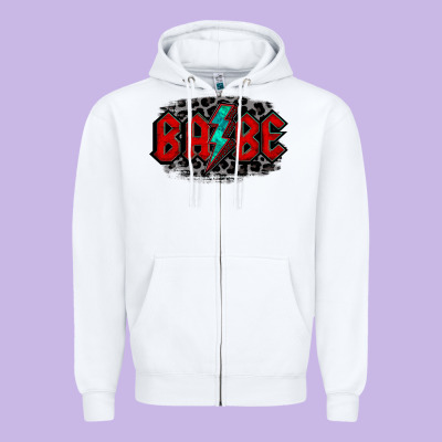 Lightning Bolt Babe Zipper Hoodie Designed By Jasminsmagicworld