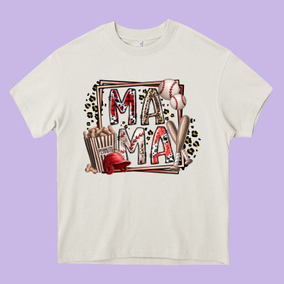 Mama Baseball Heavy Core Tee Designed By Racoondesign