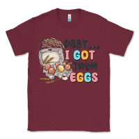 Burgundy psst i got them eggs Classic Tee - MaliasSmallBusiness