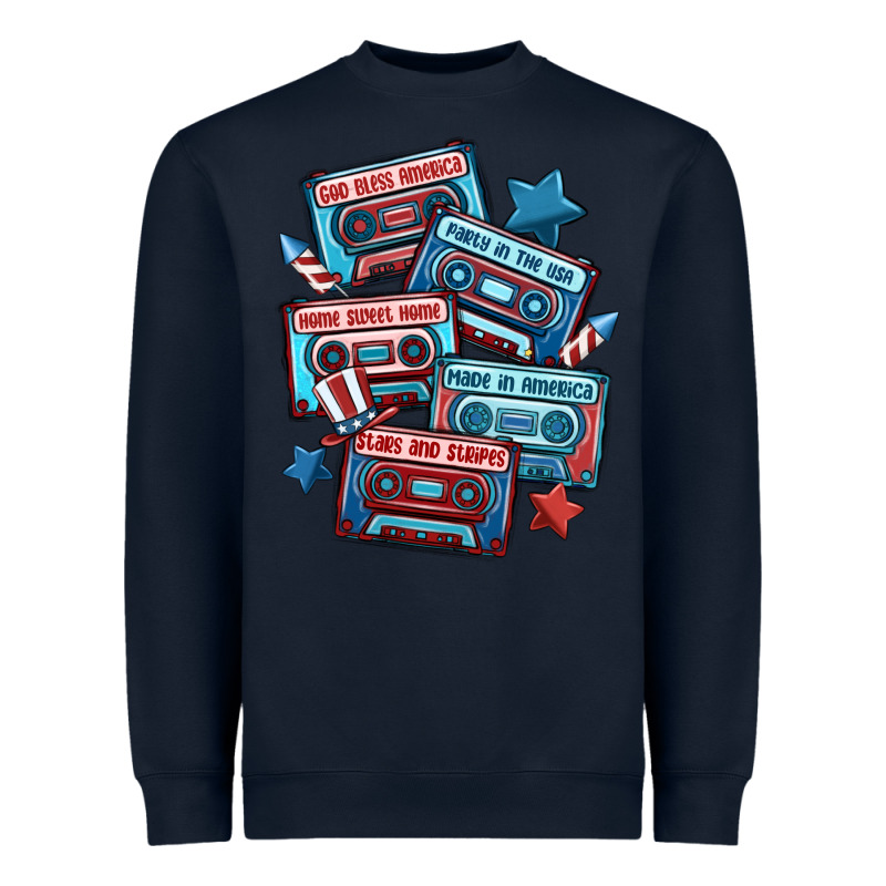 Usa America Cassette Tapes Heavyweight Sweatshirt by MaliasSmallBusiness | Teevron