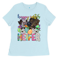 Baby Blue happy easter heifer Ladies Tee - Neo Western