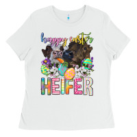 White happy easter heifer Ladies Tee - Neo Western