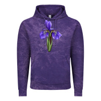 Cloud Purple Iris Flower Illustrations Vintage Hoodie - LillyAllenDesigns