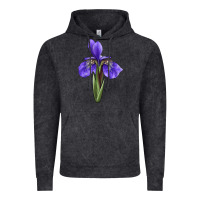 Vintage Black Iris Flower Illustrations Vintage Hoodie - LillyAllenDesigns