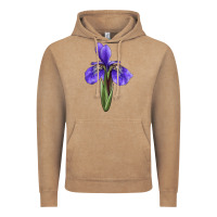 Vintage Coffee Iris Flower Illustrations Vintage Hoodie - LillyAllenDesigns