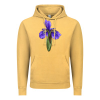 Vintage Mustard Iris Flower Illustrations Vintage Hoodie - LillyAllenDesigns