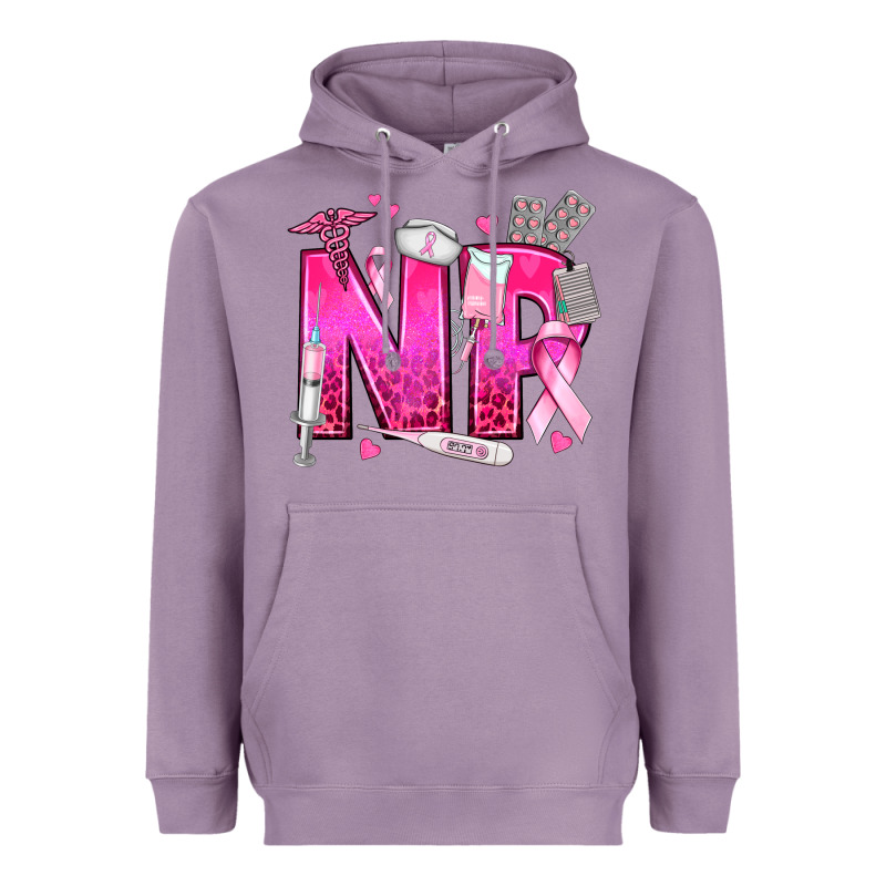 Breast Cancer Np Nurse Practitioner Heavyweight Hoodie by texasbilliewilder | Teevron