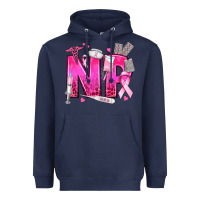 Navy breast cancer np nurse practitioner Heavyweight Hoodie - texasbilliewilder