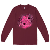 Burgundy ribbon patch Long Sleeve Tee - JahusDesignShop