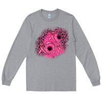 Heather Grey ribbon patch Long Sleeve Tee - JahusDesignShop