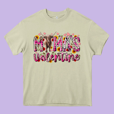 Mama Is Valentine Heavy Core Tee Designed By Racoondesign