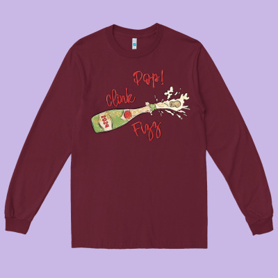 Cheers To The New Year Long Sleeve Tee Designed By Maliassmallbusiness