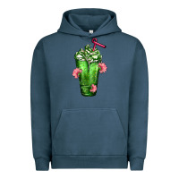 Pigment Midnight Navy Western Cactus Cold Frappe Urban Hoodie - FaDigitalArtStudio