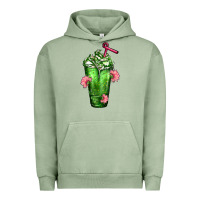 Pigment Oil Green Western Cactus Cold Frappe Urban Hoodie - FaDigitalArtStudio