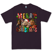 Plum Merry christmas horses Premium Tee - FaDigitalArtStudio