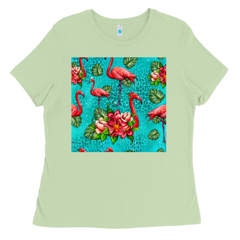 Flamingo Seamless Pattern Ladies Tee by HRA Design Shop | Teevron