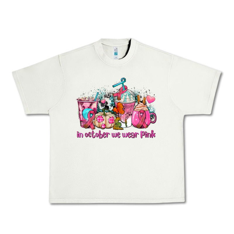 Western Cancer  In October We Wear Pink Coffee Cups With Ribbons Urban Heavy Tee by AdoDesignShop | Teevron