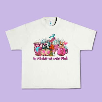Western Cancer  In October We Wear Pink Coffee Cups With Ribbons Urban Heavy Tee Designed By Adodesignshop