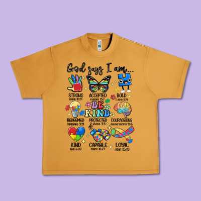 God Says  Am Autism Urban Heavy Tee Designed By Maliassmallbusiness