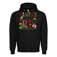Black santa's favorite rt respiratory therapist Zipper Hoodie - Jasminsmagicworld