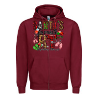 Burgundy santa's favorite rt respiratory therapist Zipper Hoodie - Jasminsmagicworld