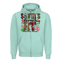 Seafoam santa's favorite rt respiratory therapist Zipper Hoodie - Jasminsmagicworld