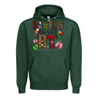 Sports Green santa's favorite rt respiratory therapist Zipper Hoodie - Jasminsmagicworld