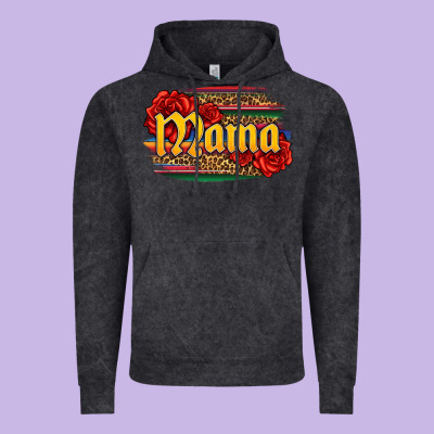 Latina Mama With Serape And Roses Vintage Hoodie Designed By Jasminsmagicworld