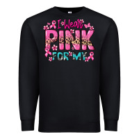 Black I wear pink for my custom name Cancer Awareness Premium Sweatshirt - HowdyJamesFarm
