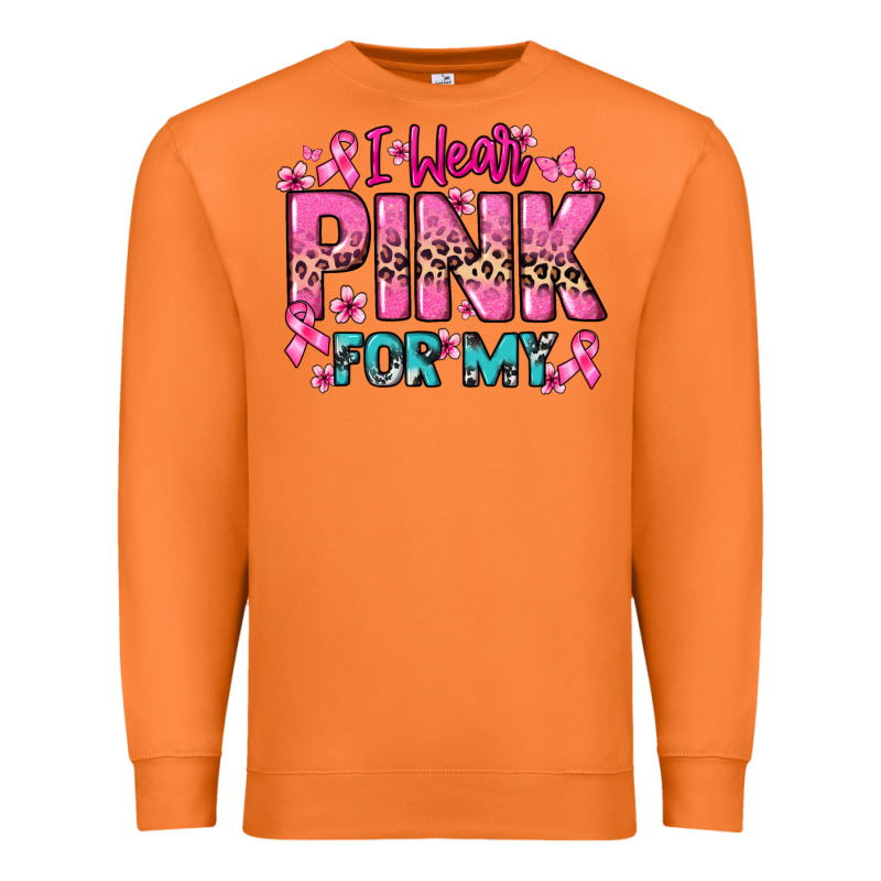 I Wear Pink For My Custom Name Cancer Awareness Premium Sweatshirt by HowdyJamesFarm | Teevron