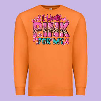 I Wear Pink For My Custom Name Cancer Awareness Premium Sweatshirt Designed By Howdyjamesfarm