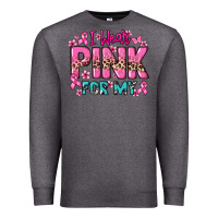 Charcoal Heather I wear pink for my custom name Cancer Awareness Premium Sweatshirt - HowdyJamesFarm