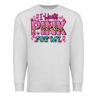 Dove Grey I wear pink for my custom name Cancer Awareness Premium Sweatshirt - HowdyJamesFarm