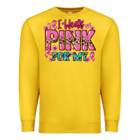 Lemon I wear pink for my custom name Cancer Awareness Premium Sweatshirt - HowdyJamesFarm