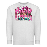 Oatmeal Heather I wear pink for my custom name Cancer Awareness Premium Sweatshirt - HowdyJamesFarm