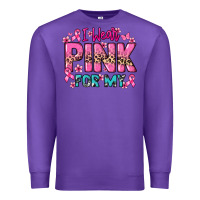 Purple I wear pink for my custom name Cancer Awareness Premium Sweatshirt - HowdyJamesFarm