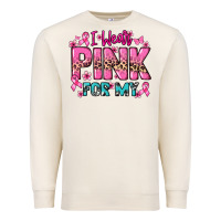 Sandshell I wear pink for my custom name Cancer Awareness Premium Sweatshirt - HowdyJamesFarm
