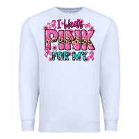 White I wear pink for my custom name Cancer Awareness Premium Sweatshirt - HowdyJamesFarm
