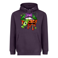 Plum Halloween lips Heavyweight Hoodie - NancyCooperArtShop