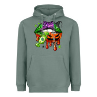 Sage Halloween lips Heavyweight Hoodie - NancyCooperArtShop