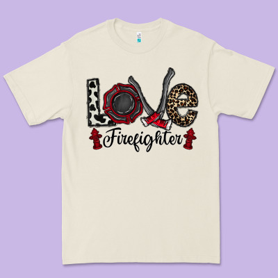 Love Firefighter Premium Tee Designed By Cowhidedigitalart