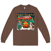 Chestnut merry christmas with camper van Long Sleeve Tee - NancyCooperArtShop