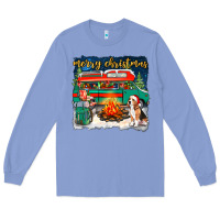 Colony Blue merry christmas with camper van Long Sleeve Tee - NancyCooperArtShop
