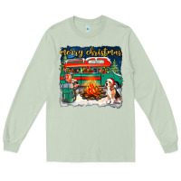 Matcha merry christmas with camper van Long Sleeve Tee - NancyCooperArtShop