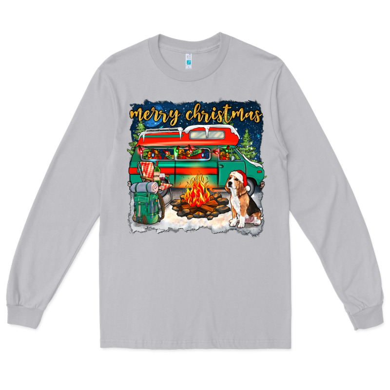 Merry Christmas With Camper Van Long Sleeve Tee by NancyCooperArtShop | Teevron
