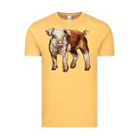 Vintage Mustard Baby Hereford Pig Vintage Tee - LillyAllenDesigns